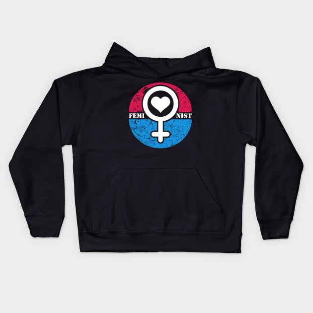 Feminist Gender Heart Art Design Gift Idea Kids Hoodie by BarrelLive